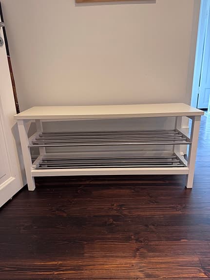 IKEA bänk med skohylla vit