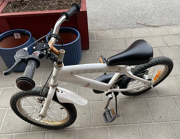 Barncykel STOY Cruiser Vit, 16 tum