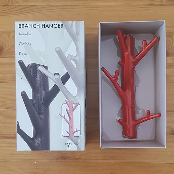 Röd smyckeskrok Bosign Branch Hanger