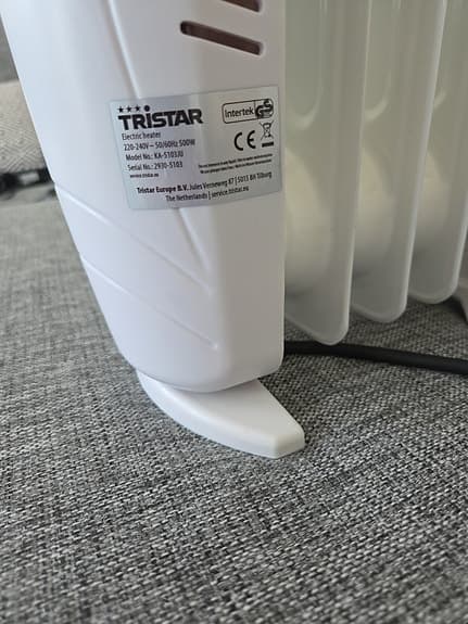 Tristar oljefylld element/värmare vit