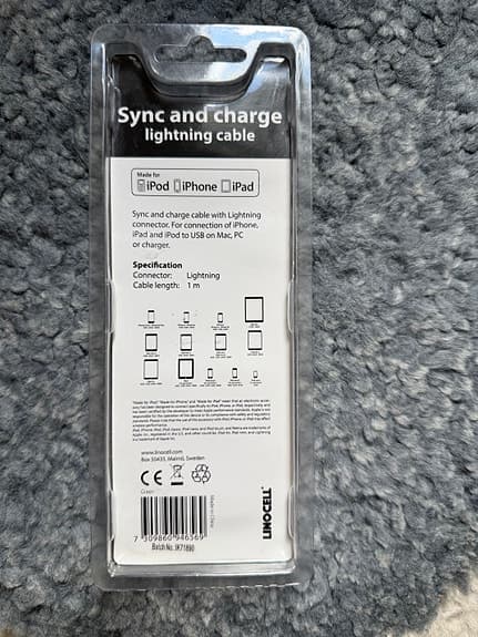 Apple lightningkabel 1 meter grön USB till iPhone/iPad