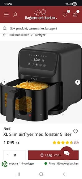 Nod airfryer svart med digital display,XL