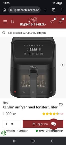 Nod airfryer svart med digital display,XL
