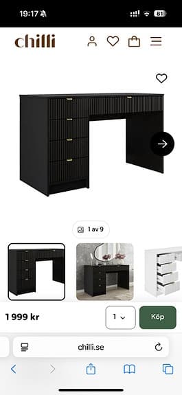 Skrivbord/sminkbord + stol