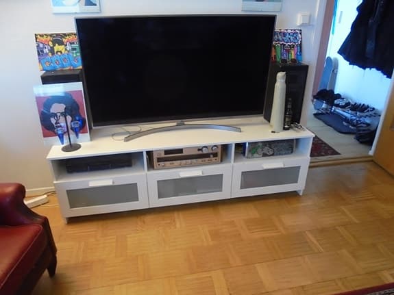 teve bänk vitt som nytt