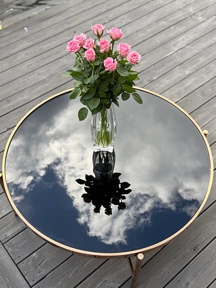 ROSE Soffbord med svart glas