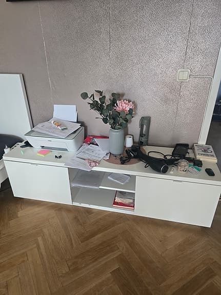 IKEA BYÅS tv-bänk 160x42x45 vit högblank