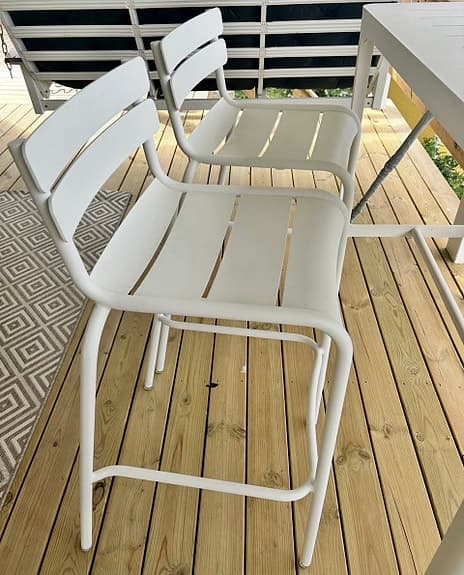 4 Luxembourg barstol, med ryggstöd, cotton white från Fermob av Frederic Sofia.