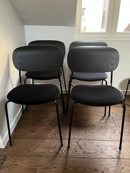 Decotique Note matstolar, 4 st – svart sammet | Nypris 6 360 kr