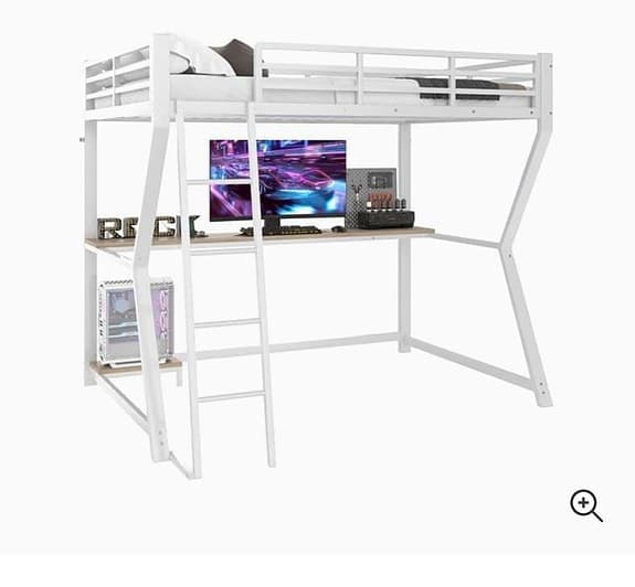Helt nytt i orginal förpackning! Loftsäng med skrivbord och stege vit.