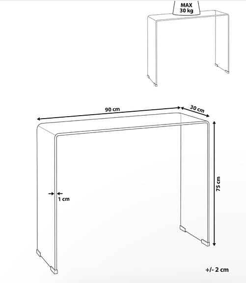 Elegant konsolbord i glas – nyskick (KENDALL)