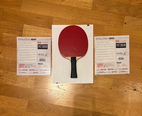 Pingisracket Tibhar MX-P (svart2,2mm & röd1,8mm) på XVT classic carbon (179,7g)