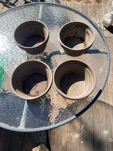 4 bruna krukor plast Ø16 cm