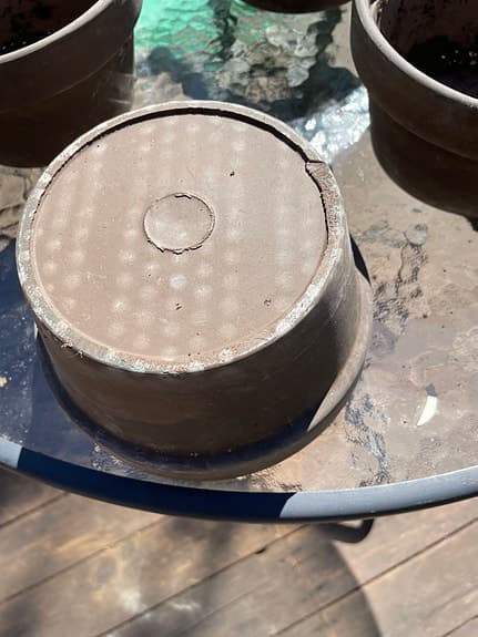 4 bruna krukor plast Ø16 cm