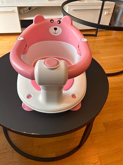 Rosa badstol för bebis med sugproppar