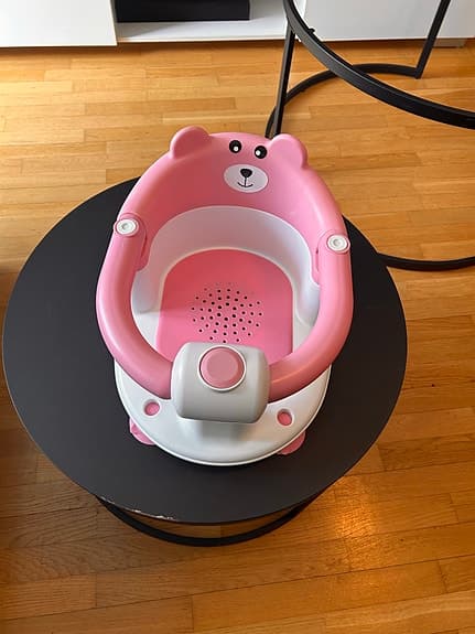 Rosa badstol för bebis med sugproppar