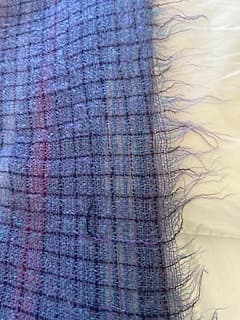 Vacker blå pläd i mohair