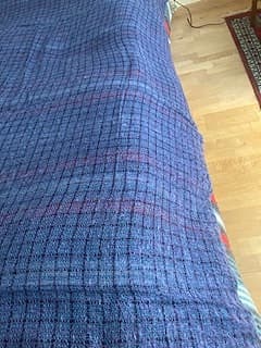 Vacker blå pläd i mohair