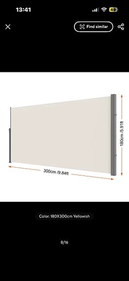 Utdragbar sidomarkis 300 x 180 cm beige