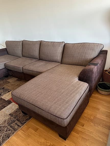 Ilva hörnsoffa design Alberto Meda brun tyg