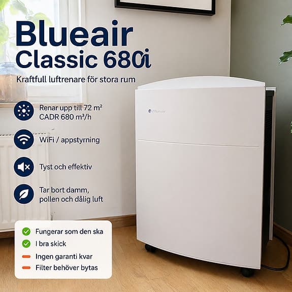 Blueair Classic 680i luftrenare – kraftfull för stora rum