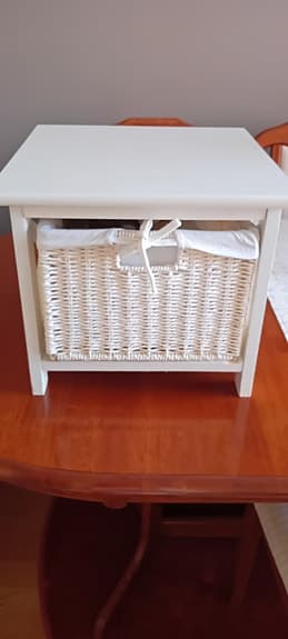 Sängbord med 1 låda vit/ Jysk, 2 st, L/D/H cm 36/37/30
