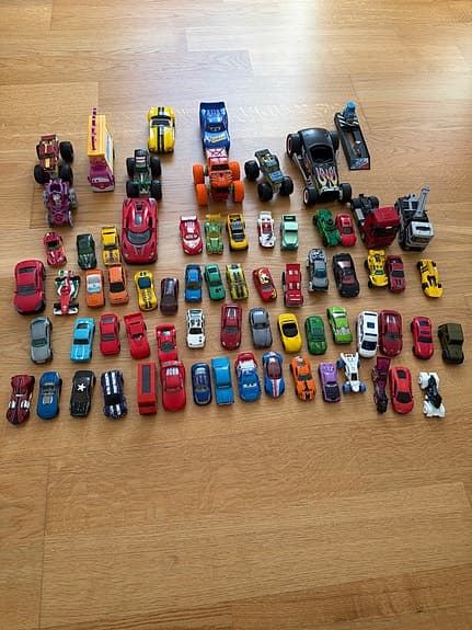 Hot Wheels leksaksbilar blandade bilar.