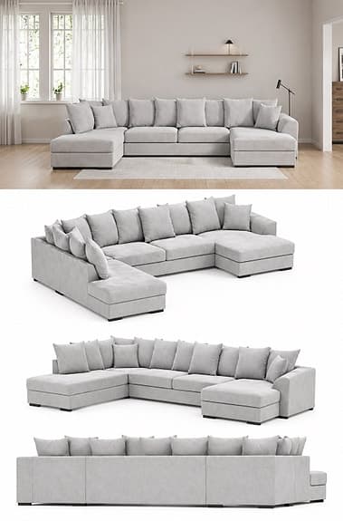 Mio 3-sits soffa med divan vänster och schäslong höger