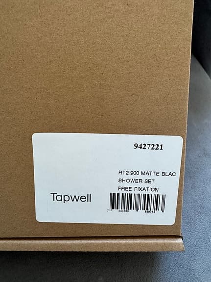 Tapwell RT2 900 duschset matt svart