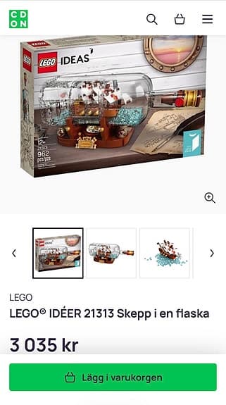LEGO Ideas skepp i flaska byggsats