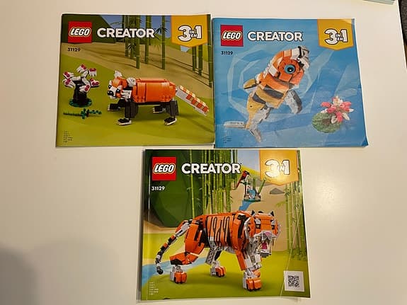 Legopaket 3-i-1, djur