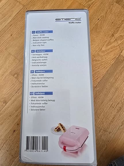 Emerio våffeljärn rosa
