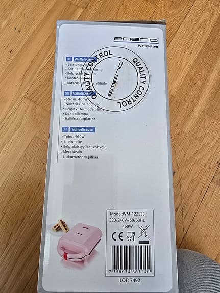 Emerio våffeljärn rosa