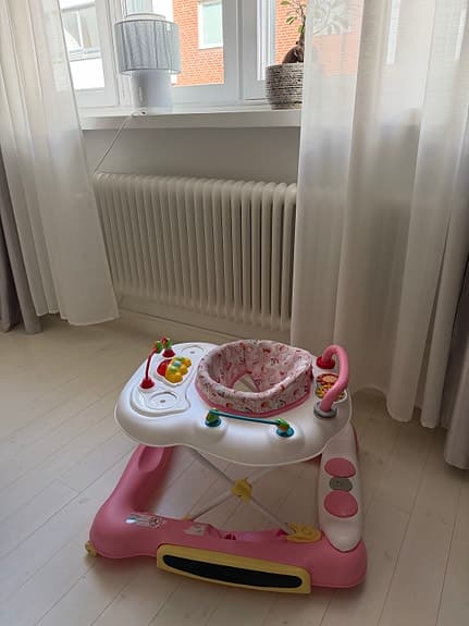 Aarikka gåstol leksak rosa/vit