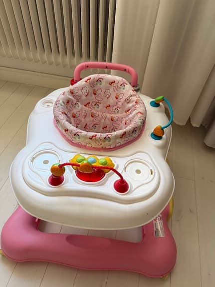 Aarikka gåstol leksak rosa/vit