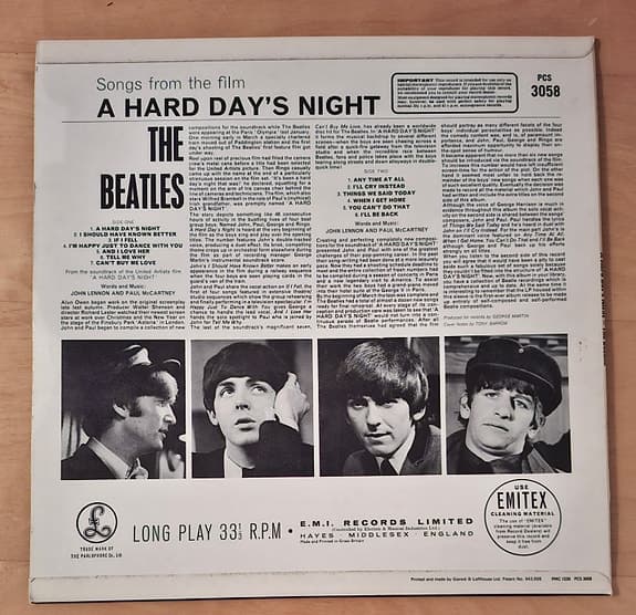 The Beatles – A Hard Day’s Night LP vinyl