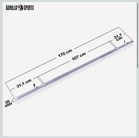 Gorilla Sports olympisk skivstång 170 cm