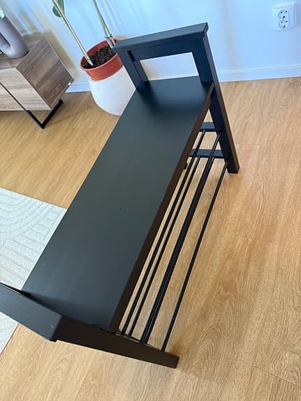 IKEA Aage Petersen bänk med skohylla svart