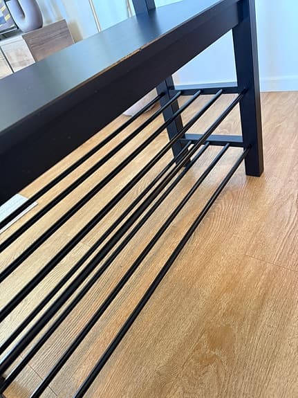 IKEA Aage Petersen bänk med skohylla svart