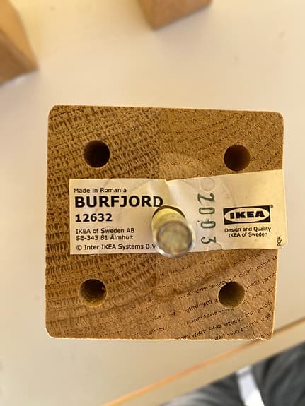 IKEA BURFJORD sängben ek
