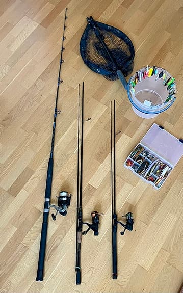 Komplett fiskeutrustning i skick som nytt