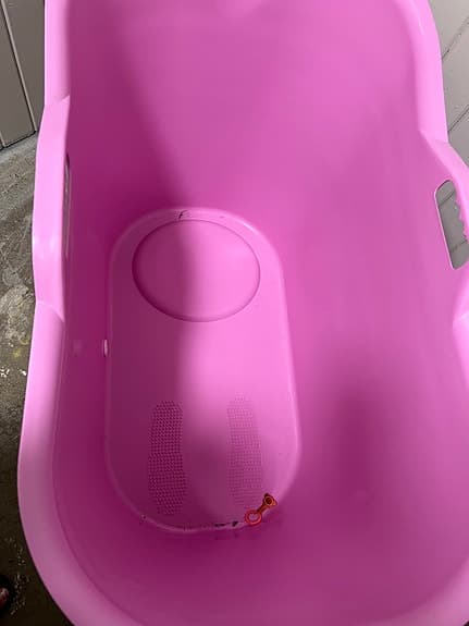 Rosa plastbadkar/badbalja m,propp