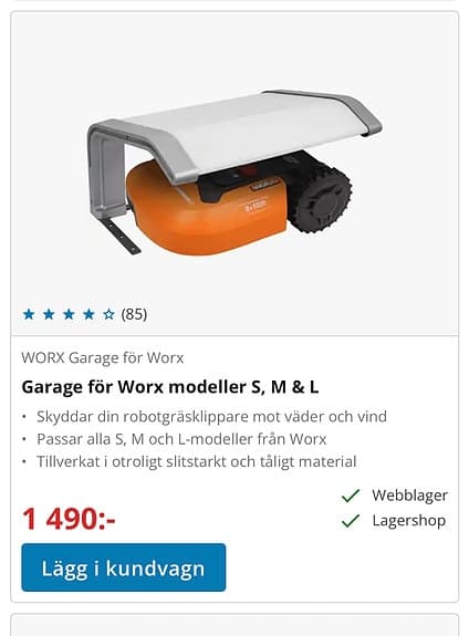 Garage till robotgräsklippare