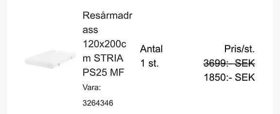 Jysk Dreamzone STRIA PS25 resårmadrass 120x200 vit