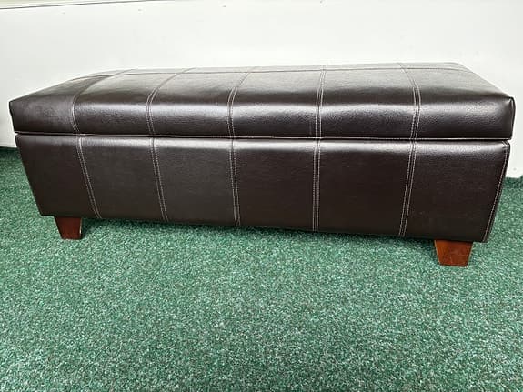 Mio brun förvaringsbänk / sittbänk i konstläder