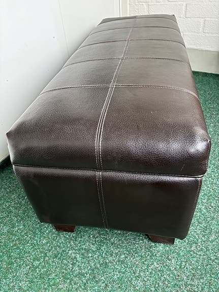 Mio brun förvaringsbänk / sittbänk i konstläder