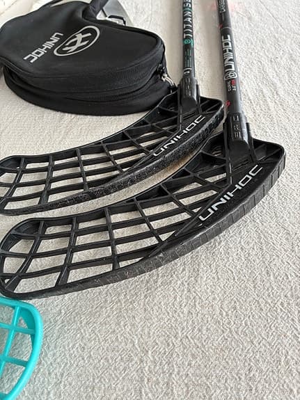 Innebandyklubbor Unihoc och Zone och fodral