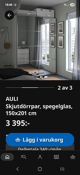 Ikea spegel skjutdörrar