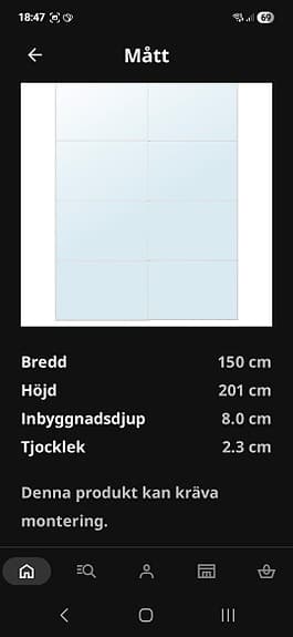 Ikea spegel skjutdörrar