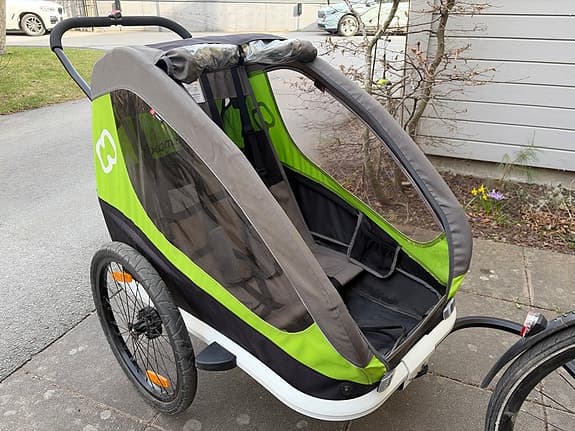Hamax cykelvagn grön för två barn